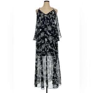 NWT White House Black Market Cold Shoulder Floral Maxi Dress
